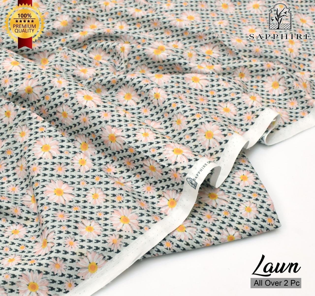 2-Piece Unstitched Printed Lawn – Multi Colors & Designs
