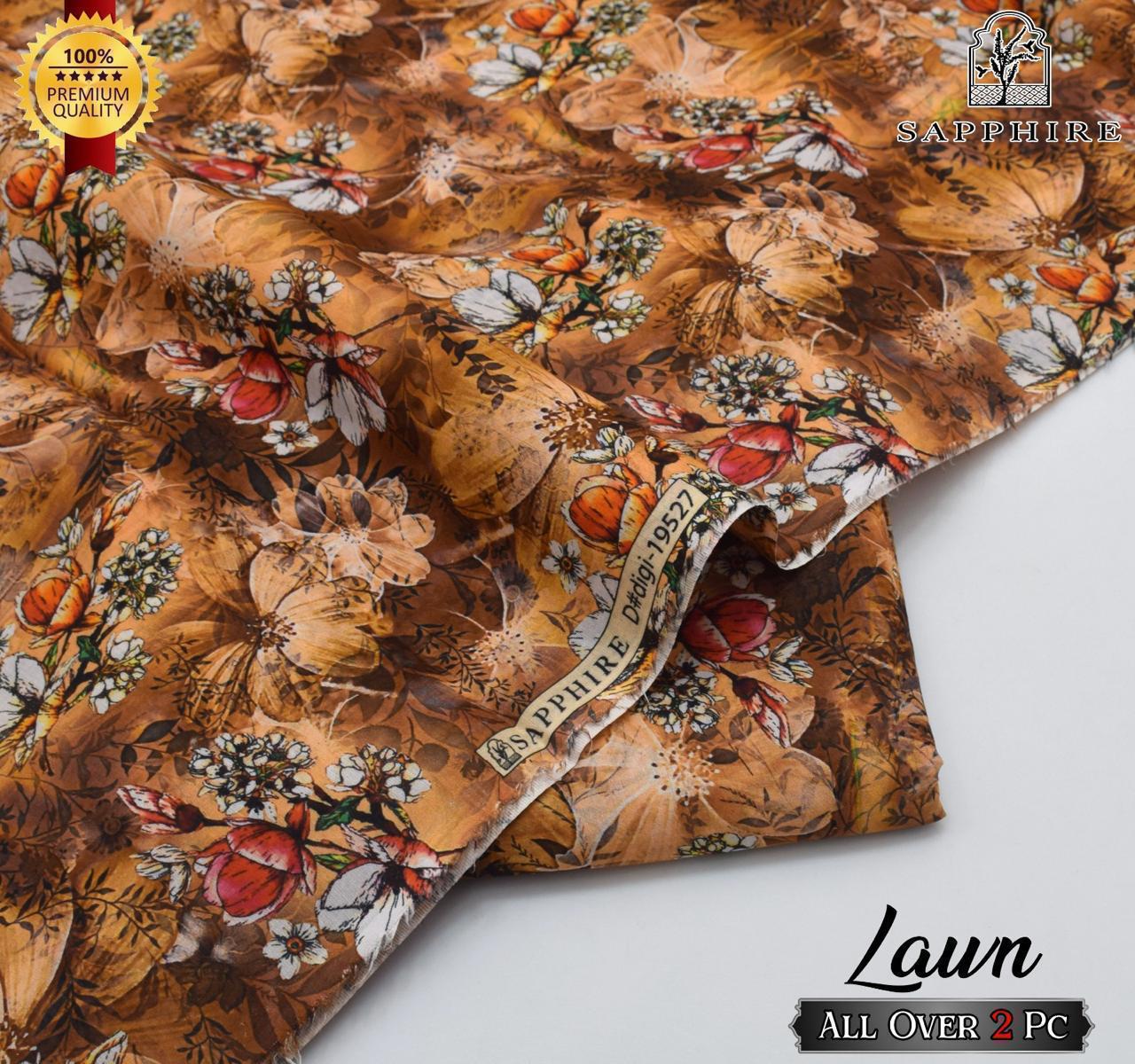 2-Piece Unstitched Printed Lawn – Multi Colors & Designs