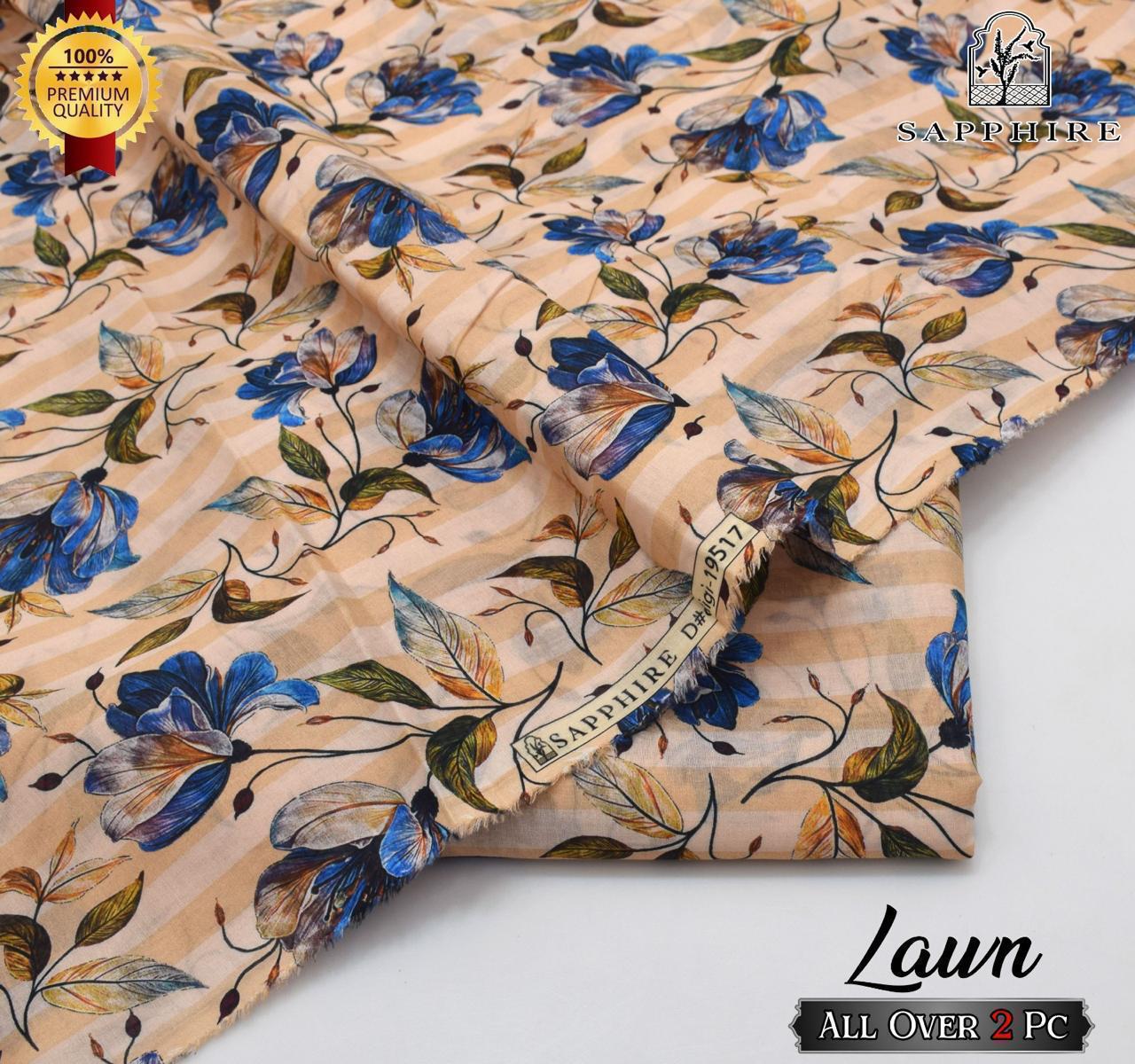 2-Piece Unstitched Printed Lawn – Multi Colors & Designs
